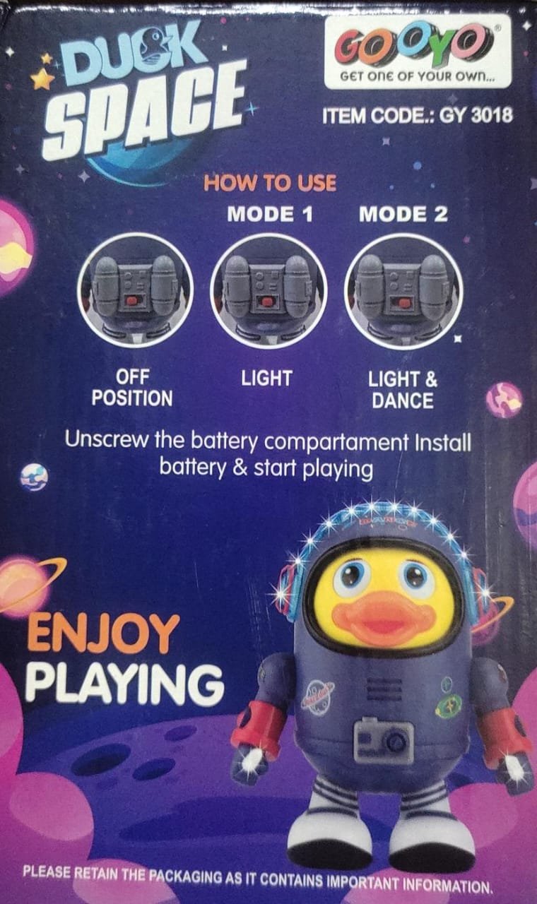 Duck Space Dancing Toy for kids with Light and Sound Effects