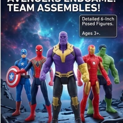Super Hero Action Figure Set of 5 for Kids Age 3+