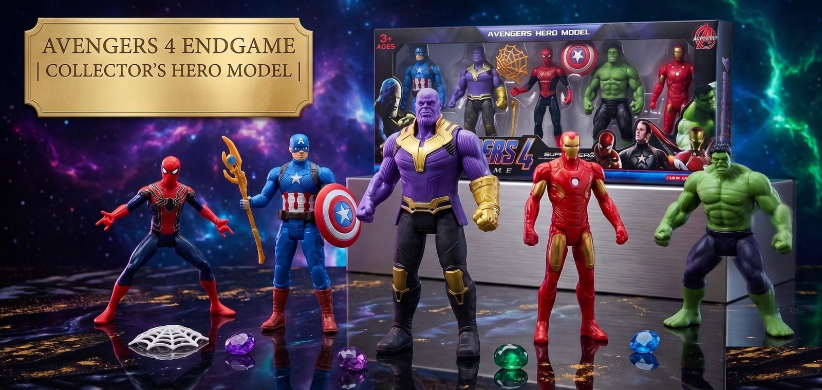 Super Hero Action Figure Set of 5 for Kids Age 3+