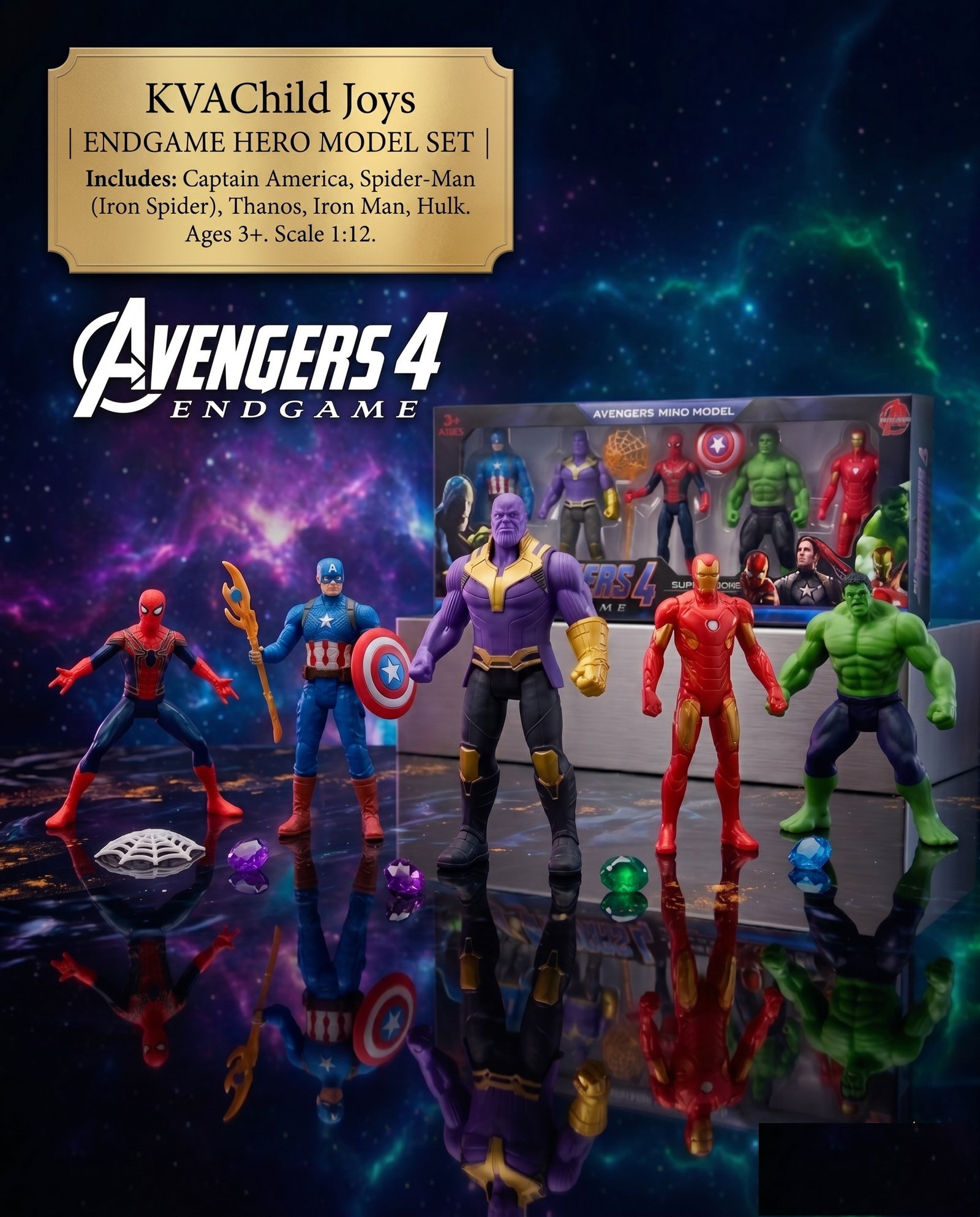 Super Hero Action Figure Set of 5 for Kids Age 3+