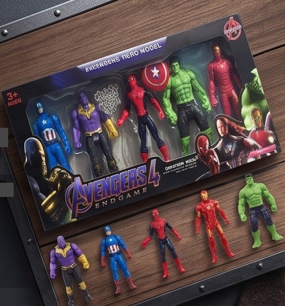 Super Hero Action Figure Set of 5 for Kids Age 3+