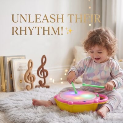 Musical Drum Toy for Kids Flash Drum Toyset for Kids, Boys and babies with 2 Mallets Xylophone