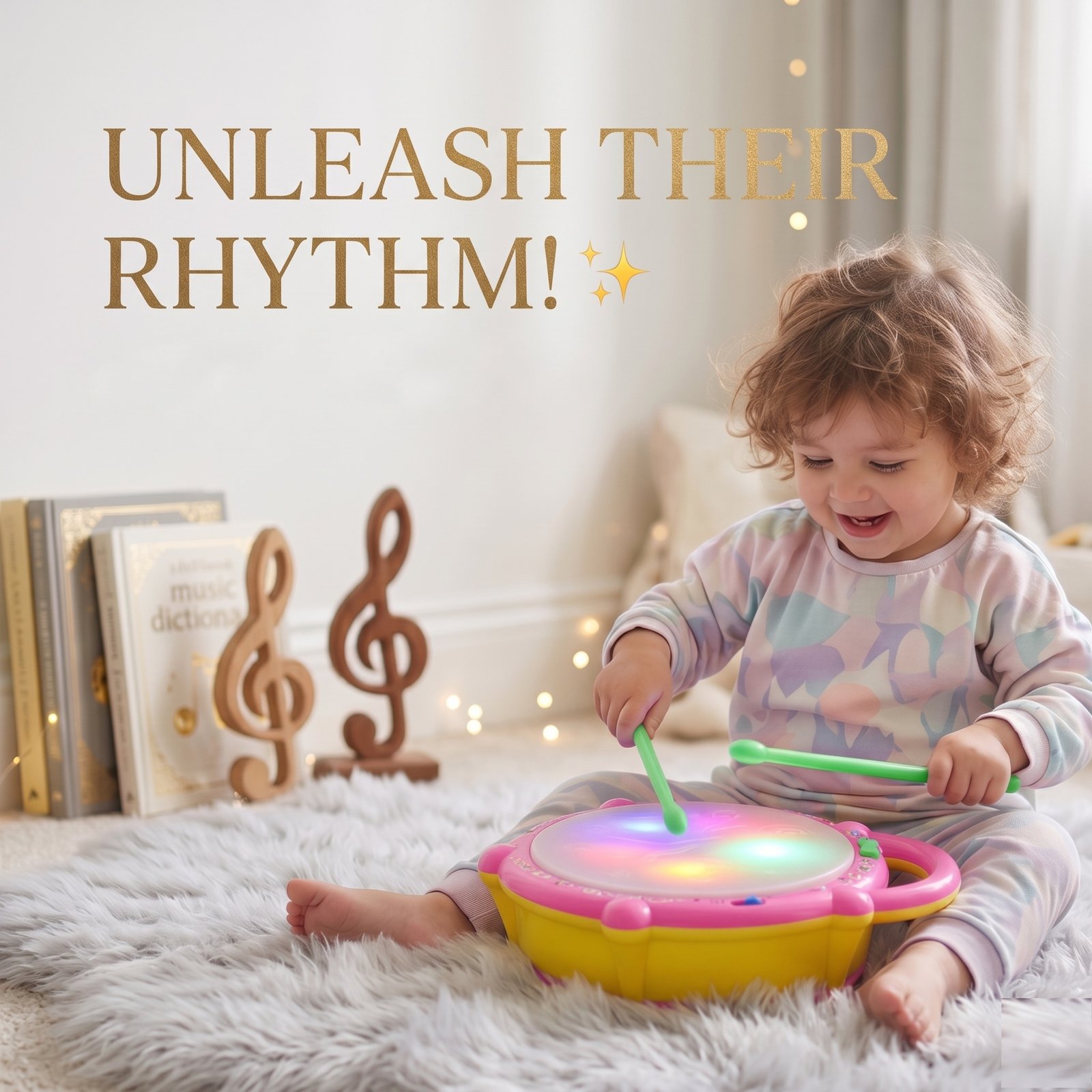 Musical Drum Toy for Kids Flash Drum Toyset for Kids, Boys and babies with 2 Mallets Xylophone