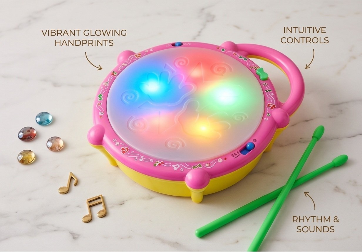 Musical Drum Toy for Kids Flash Drum Toyset for Kids, Boys and babies with 2 Mallets Xylophone