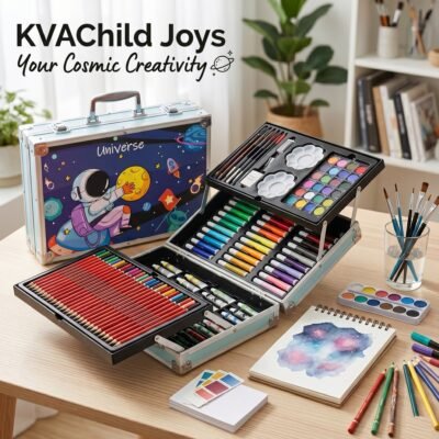 Art Kit Drawing Set Suitcase with Carrying Handle For Boys Girls (Space)